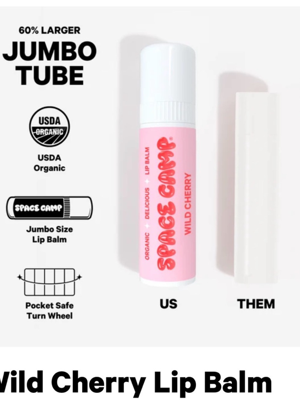 Wild Cherry Organic Lip Balm - Pink - Picture 3 of 6